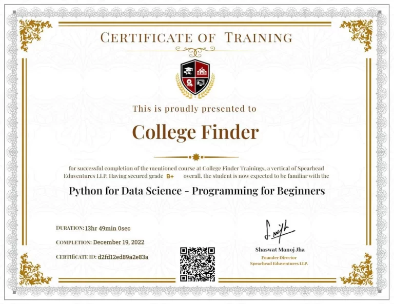 Training Certificate 1
